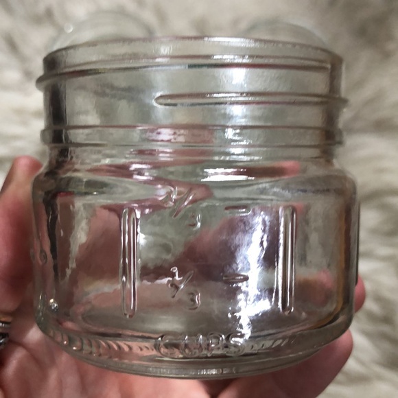 Five Small Clear Glass Mason Jars - Picture 3 of 3